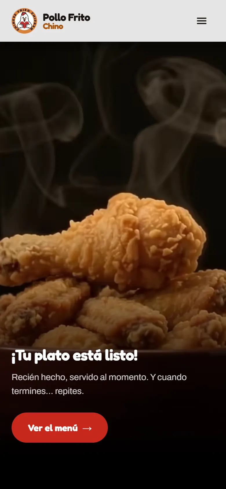 Pollo Frito Chino vista en un móvil