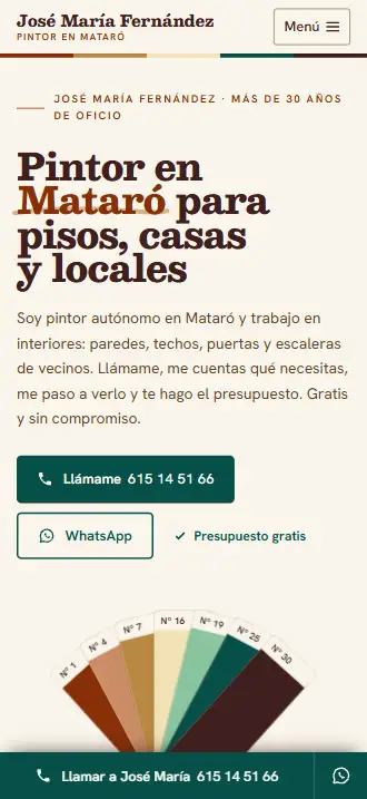 Pintor en Mataró vista en un móvil